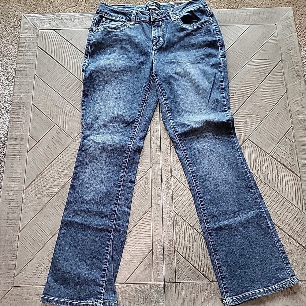 Earl Jeans Skinny Mid Rise Medium Wash Stretch Bling Pockets